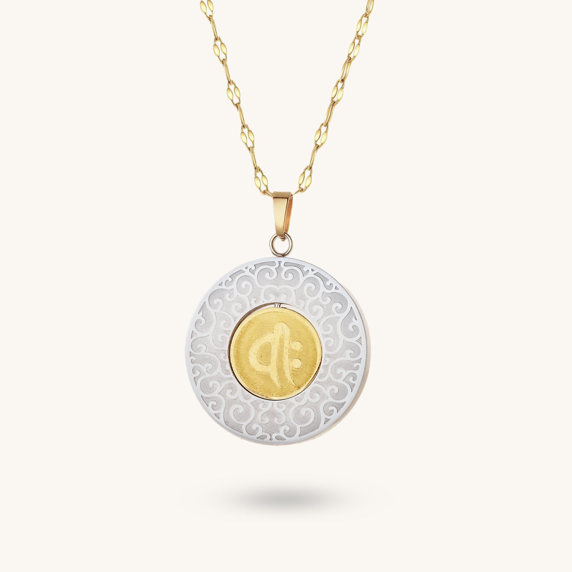 Eternal Flow – Spinning Mantra Medallion Pendant