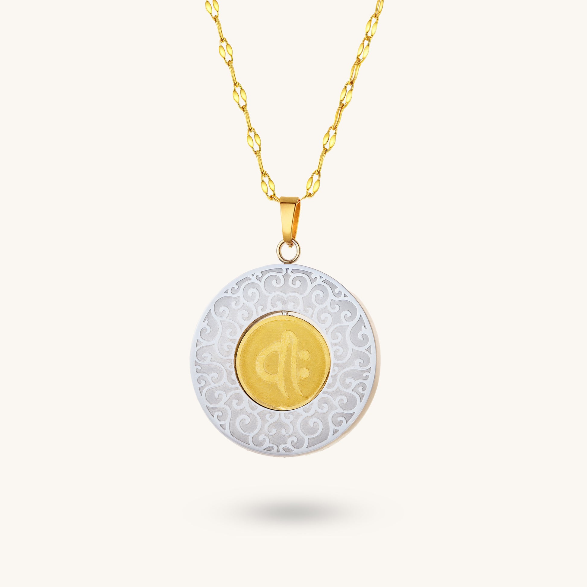 Eternal Flow – Spinning Mantra Medallion Pendant