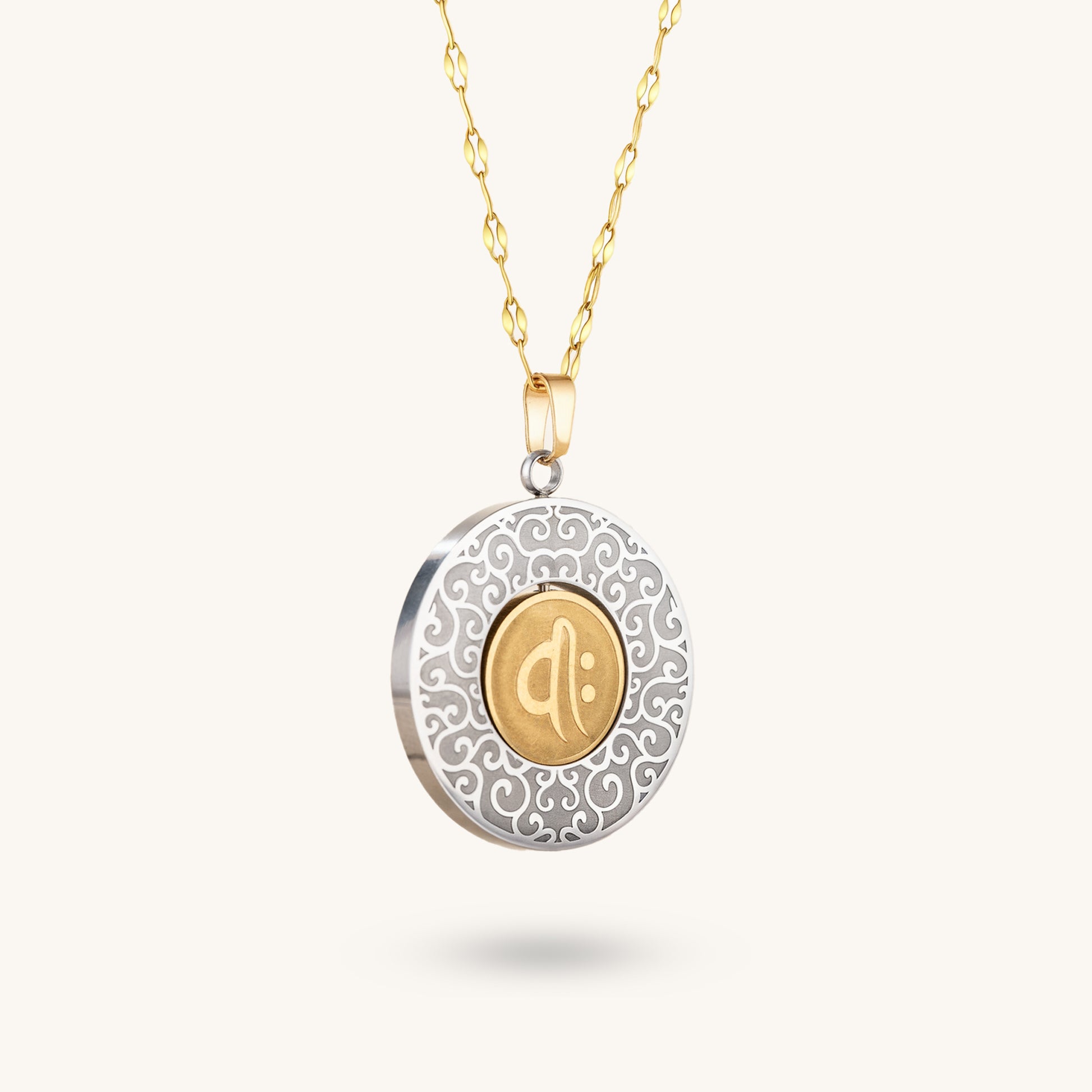 Eternal Flow – Spinning Mantra Medallion Pendant