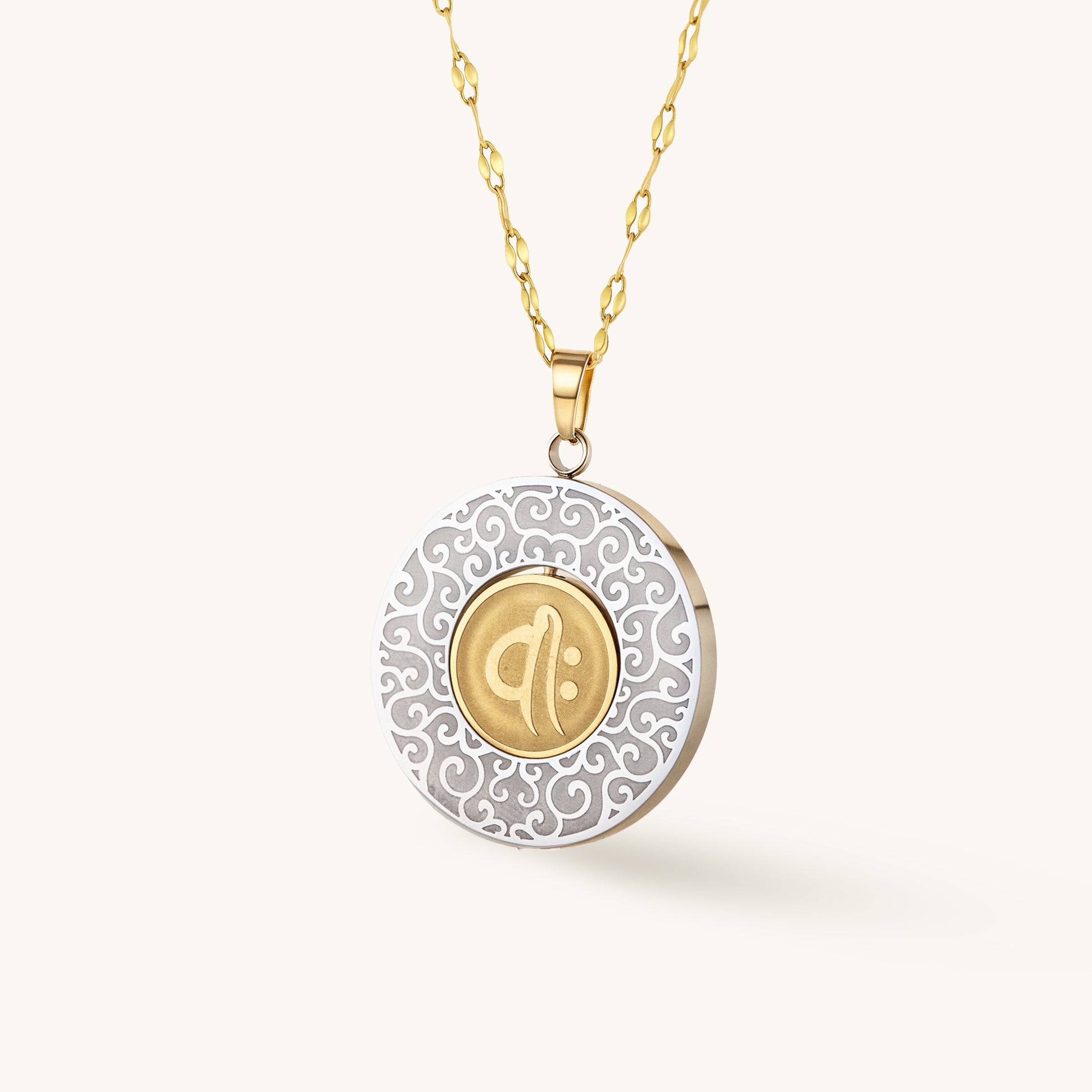 Eternal Flow – Spinning Mantra Medallion Pendant