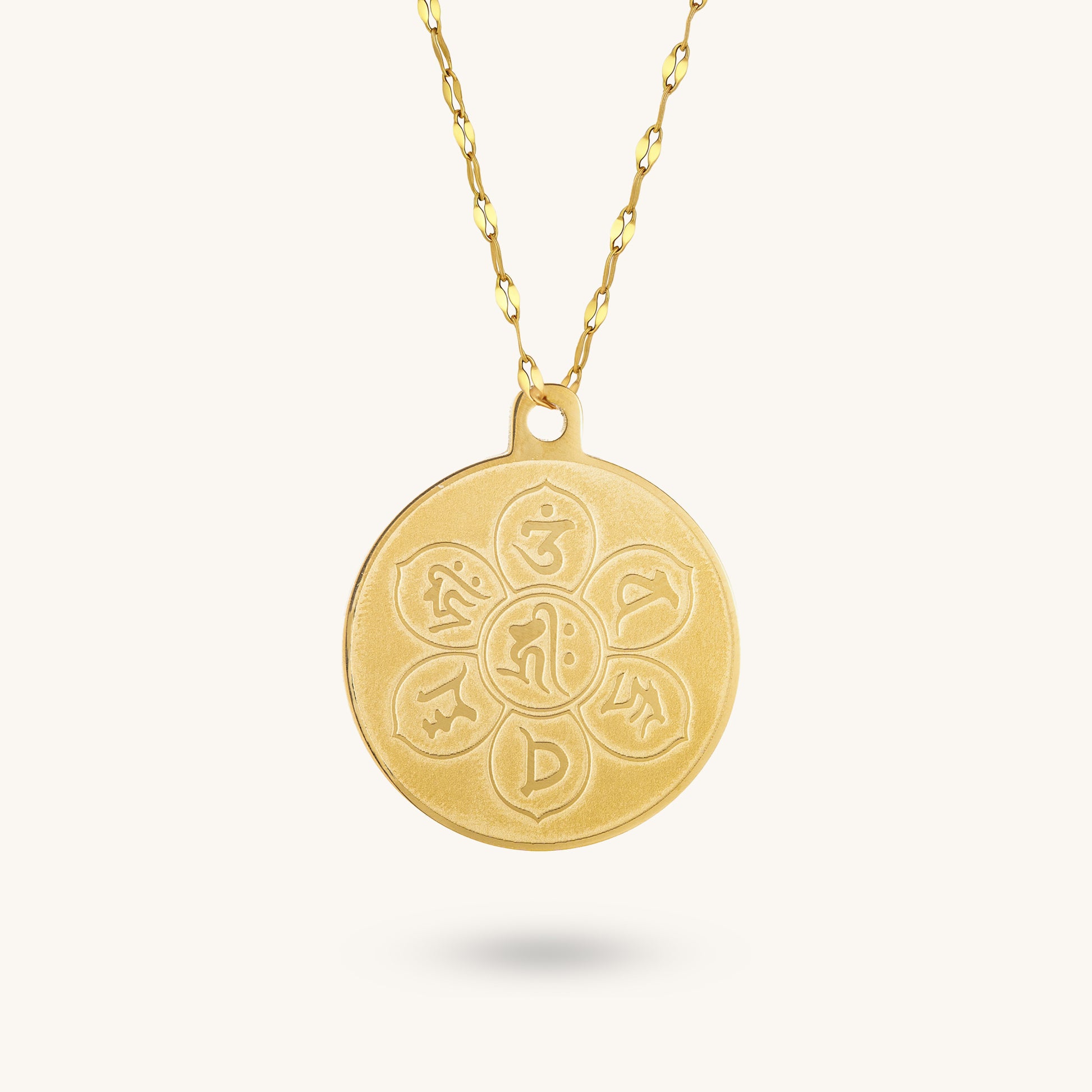 Mantra Guardian Pendant Necklace, 'Om & Compassion'