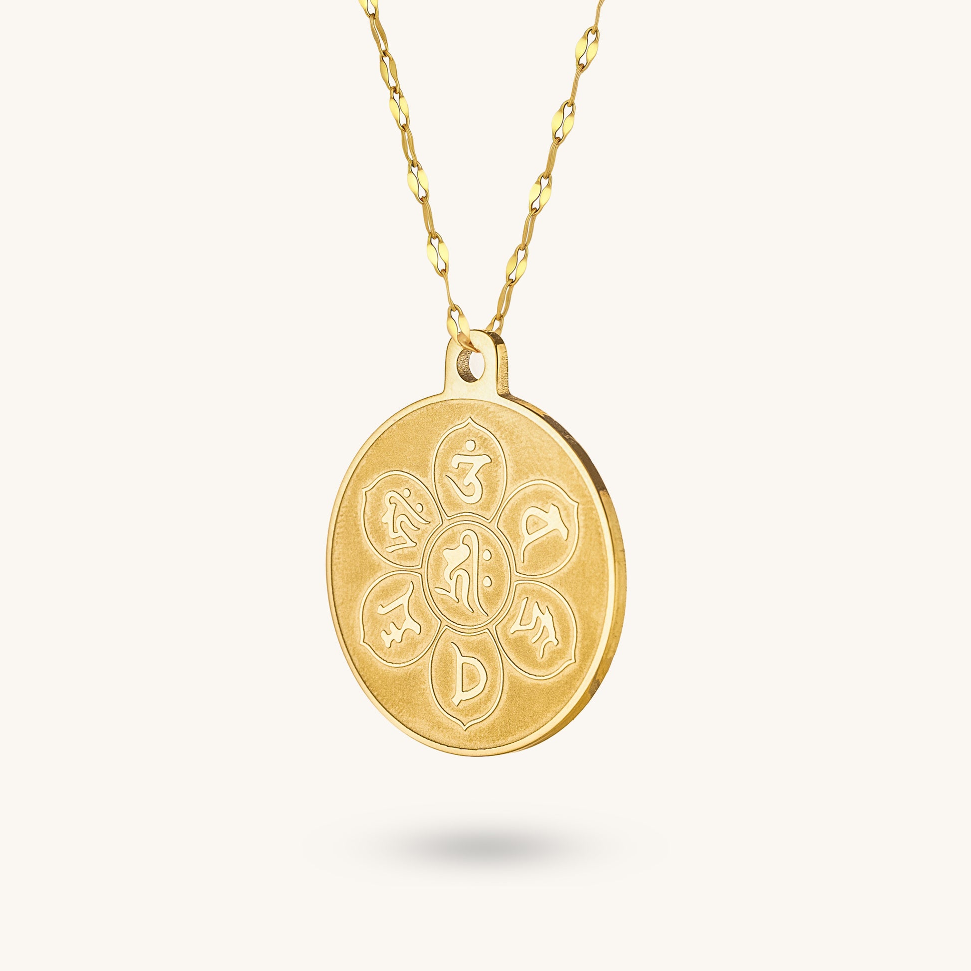 Mantra Guardian Pendant Necklace, 'Om & Compassion'