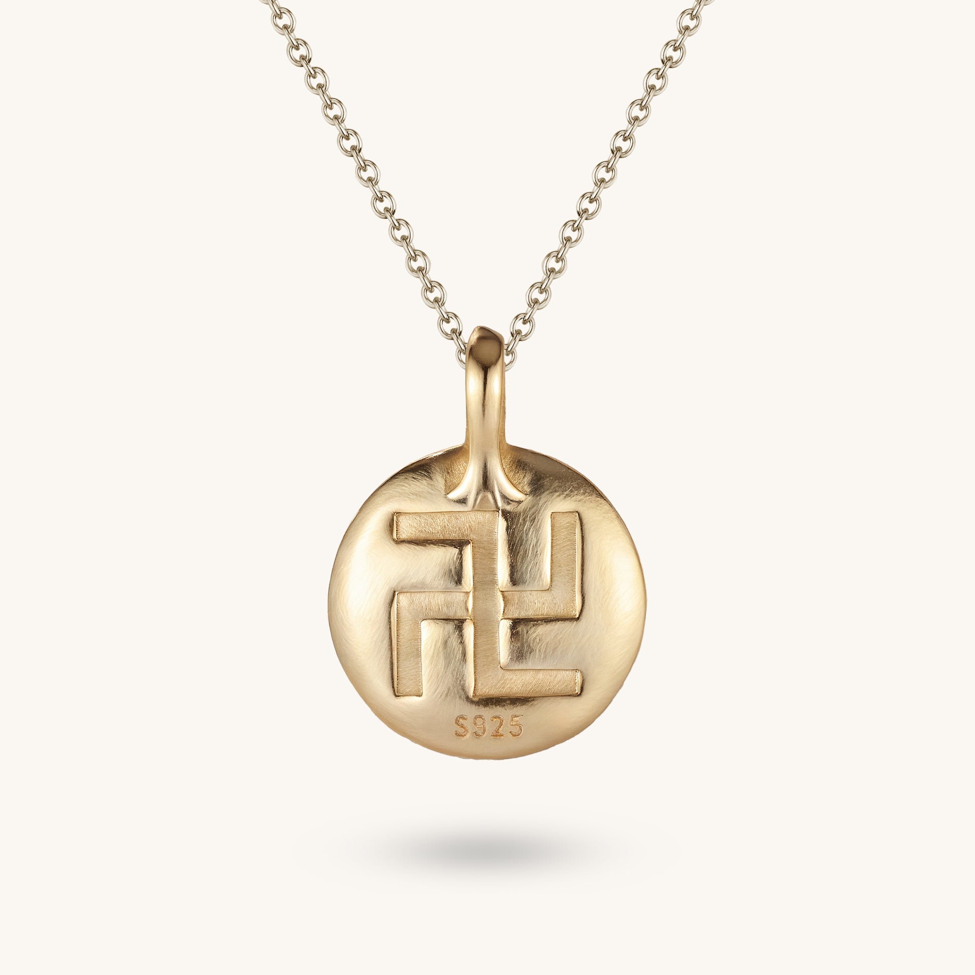 Swastika & Buddhist Scriptures – Dual-Sided Harmony Pendant