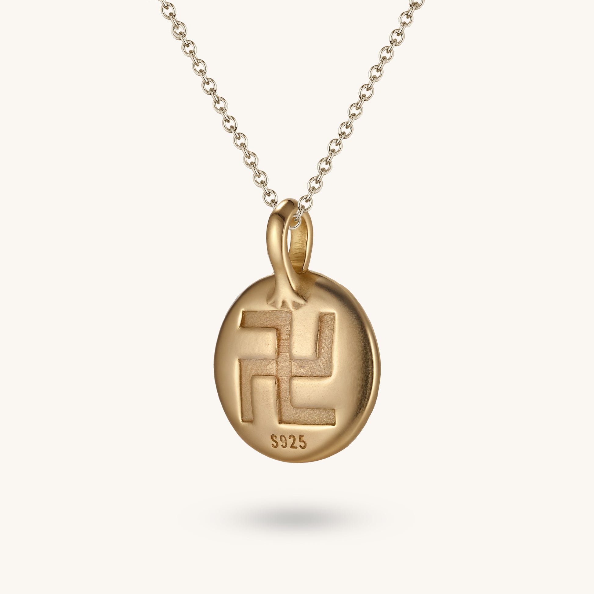 Swastika & Buddhist Scriptures – Dual-Sided Harmony Pendant