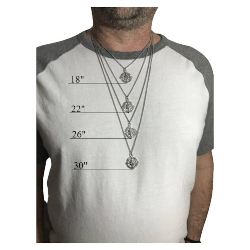 Personalized Coin Necklace with Rope Chain - Circle Pendant Necklace