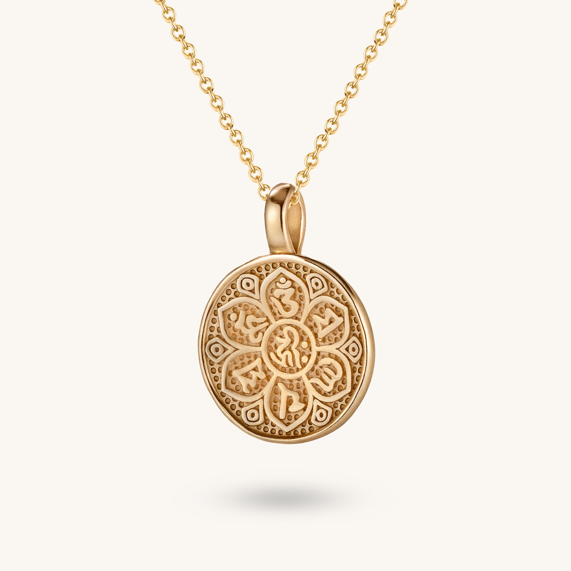 Petal-Like Buddhist Scriptures Round Pendant – Bloom of Wisdom