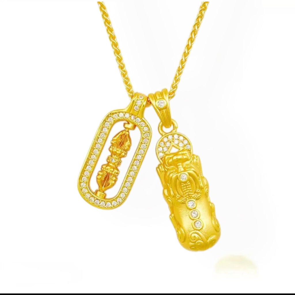 Imperial Vajra Pi Xiu Necklace, 'Thunder & Treasure'
