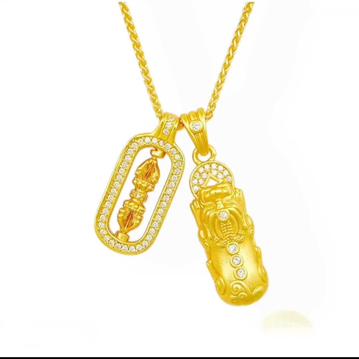 Imperial Vajra Pi Xiu Necklace, 'Thunder & Treasure'