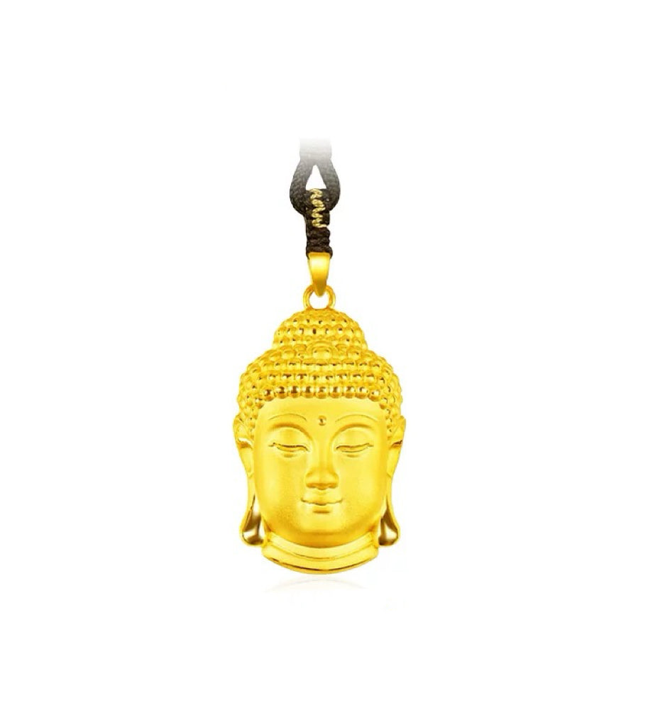 Buddha Head Necklace, 'Divine Wisdom'