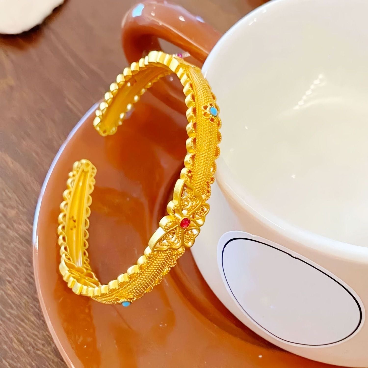 Enamel Filigree Butterfly Cuff Bracelet, 'Wings of Grace'