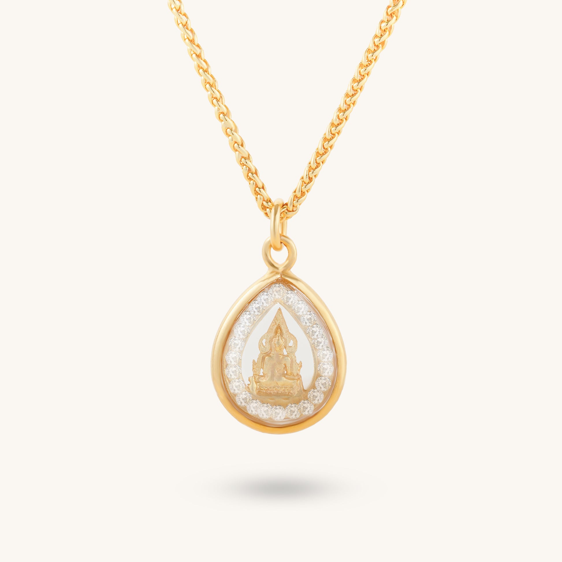 Success Buddha Pendant Necklace, 'Diamond Enlightenment'