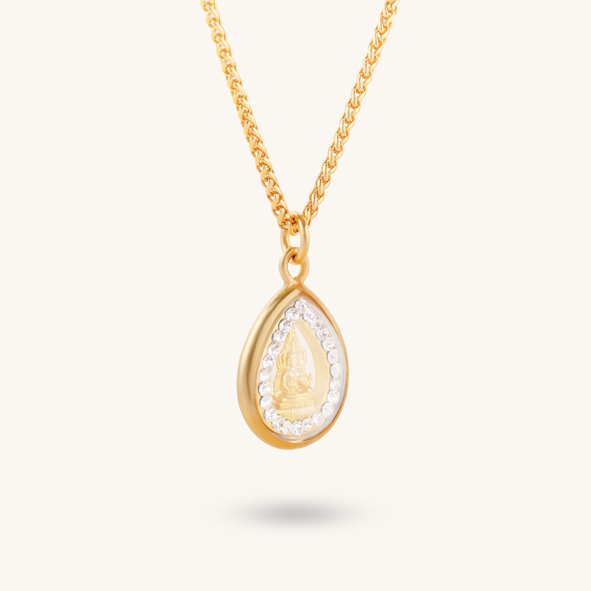 Success Buddha Pendant Necklace, 'Diamond Enlightenment'