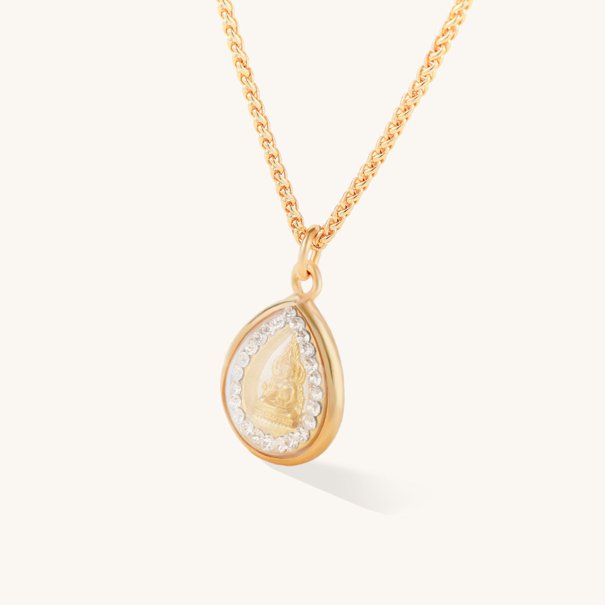 Success Buddha Pendant Necklace, 'Diamond Enlightenment'