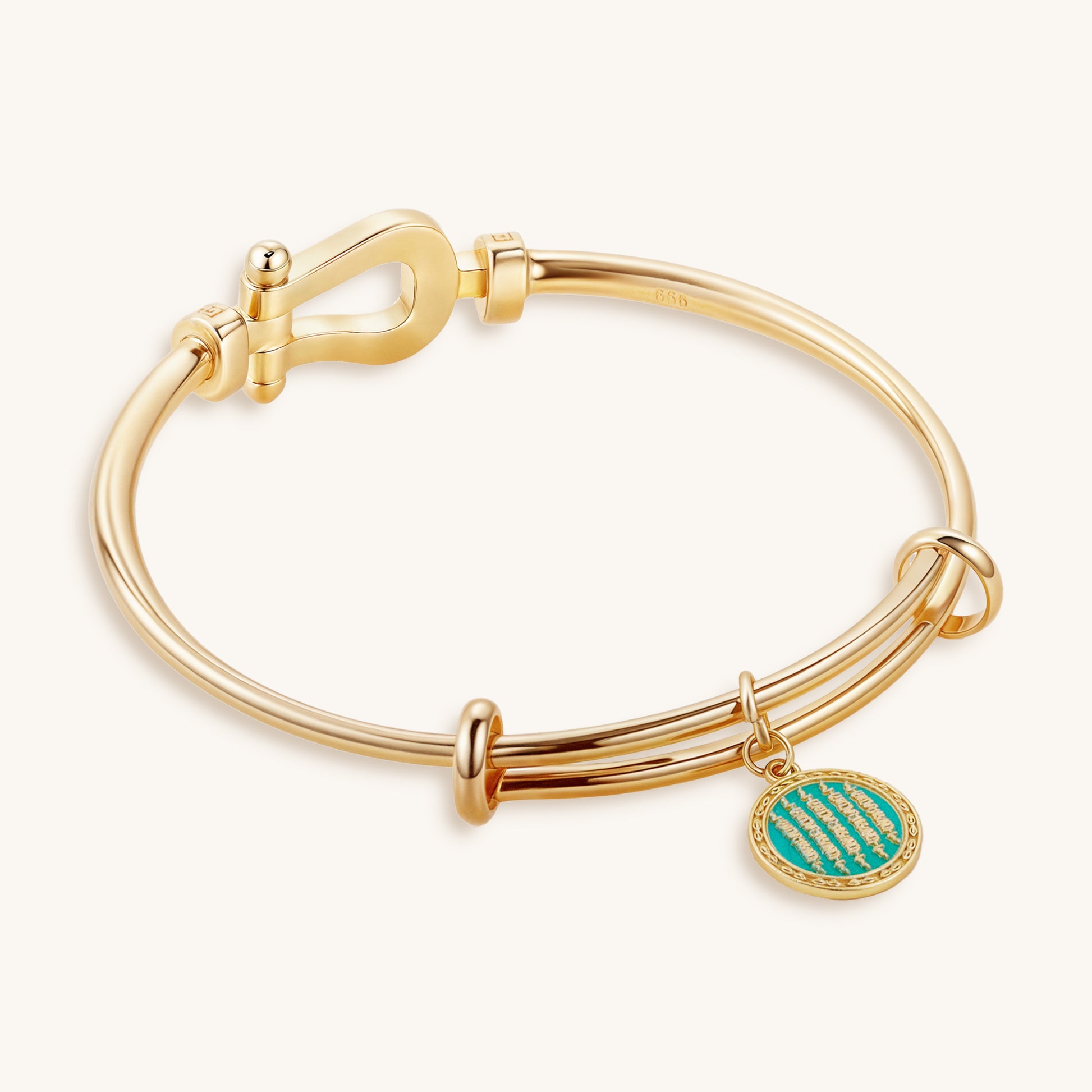 Zakiram & Five Golden Lines Dual-Sided Horseshoe Clasp Bracelet