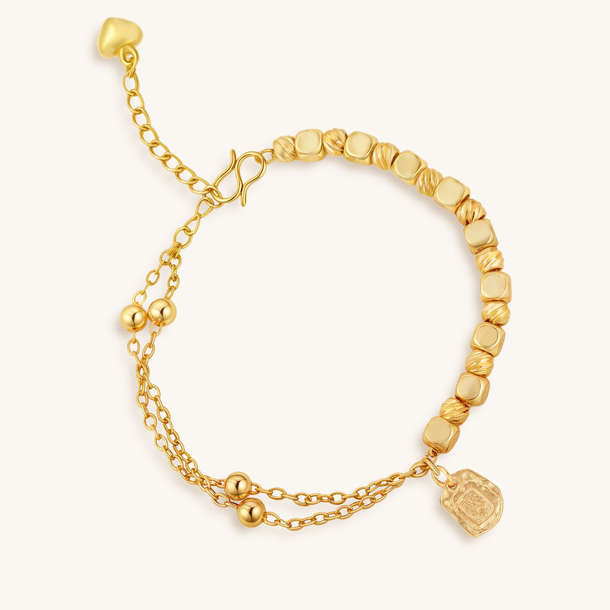 Zakiram Charm Golden Mixed-Metal Bracelet – Guardian of Prosperity