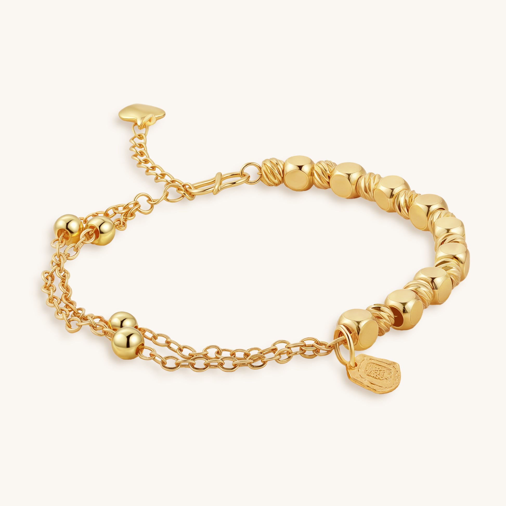 Zakiram Charm Golden Mixed-Metal Bracelet – Guardian of Prosperity
