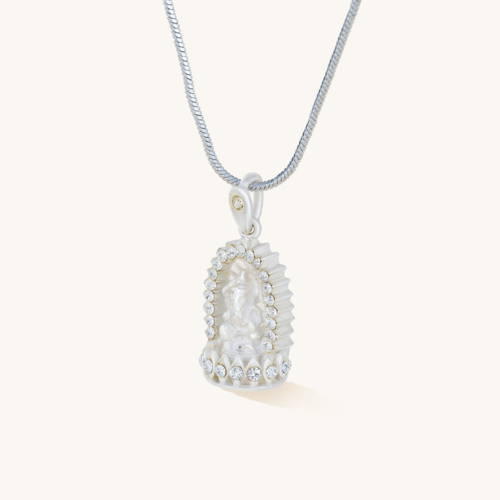 Ganesha Lace Talisman Pendant, 'Wisdom & Fortune'