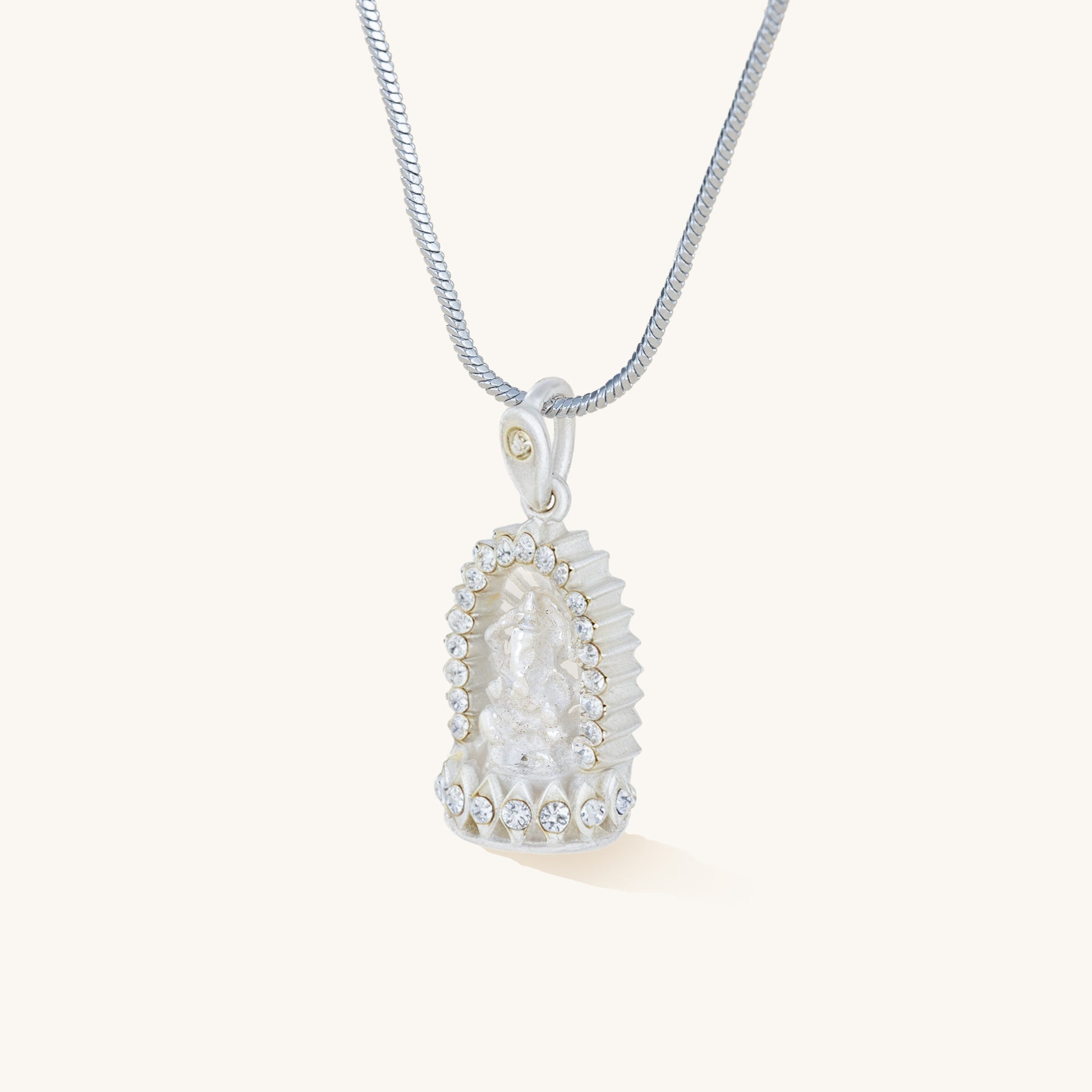 Ganesha Lace Talisman Pendant, 'Wisdom & Fortune'
