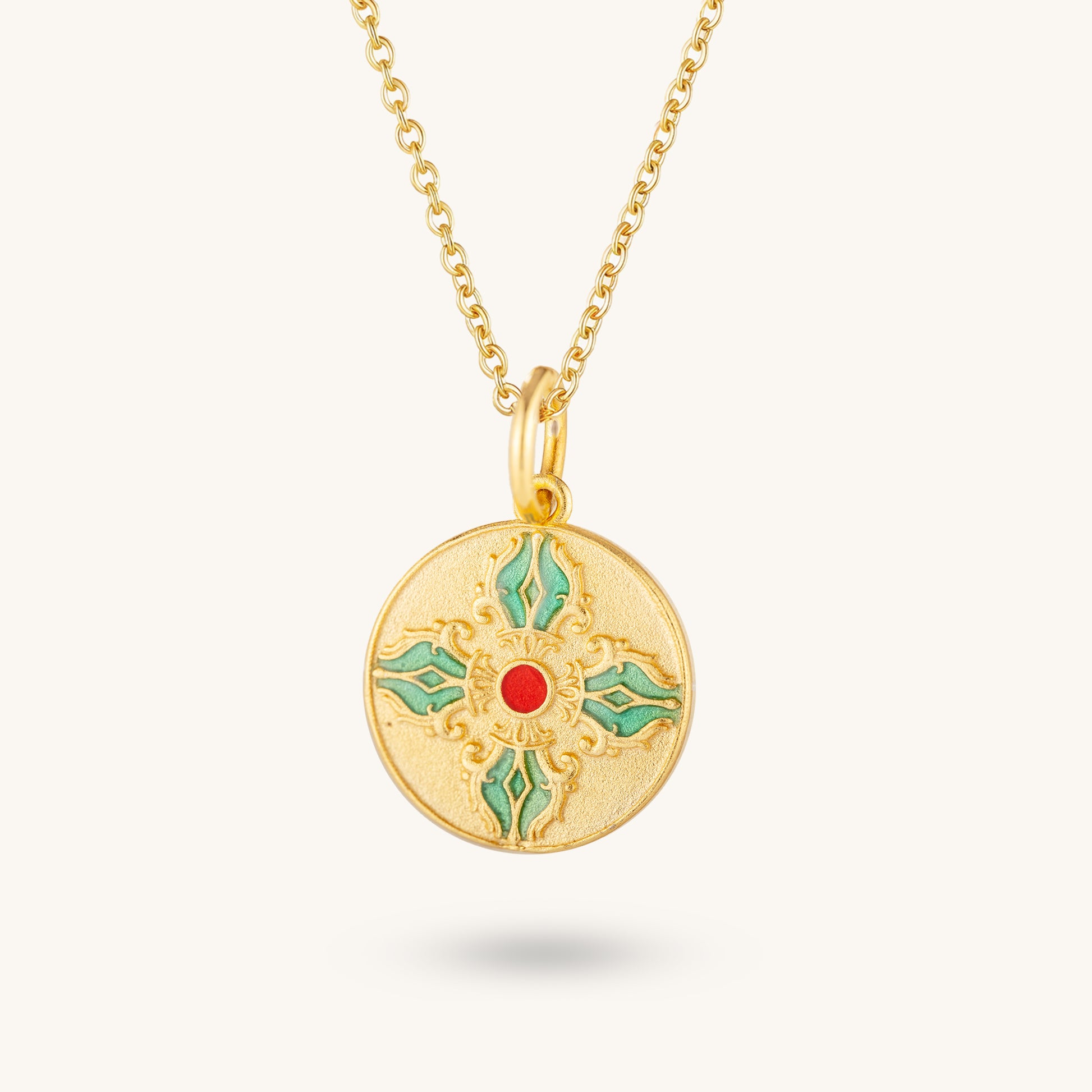 Six Syllable Mantra Round Pendant – Vibrant Spiritual Harmony