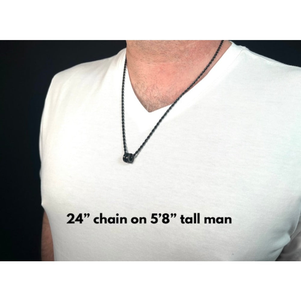 Personalized Coin Necklace with Rope Chain - Circle Pendant Necklace