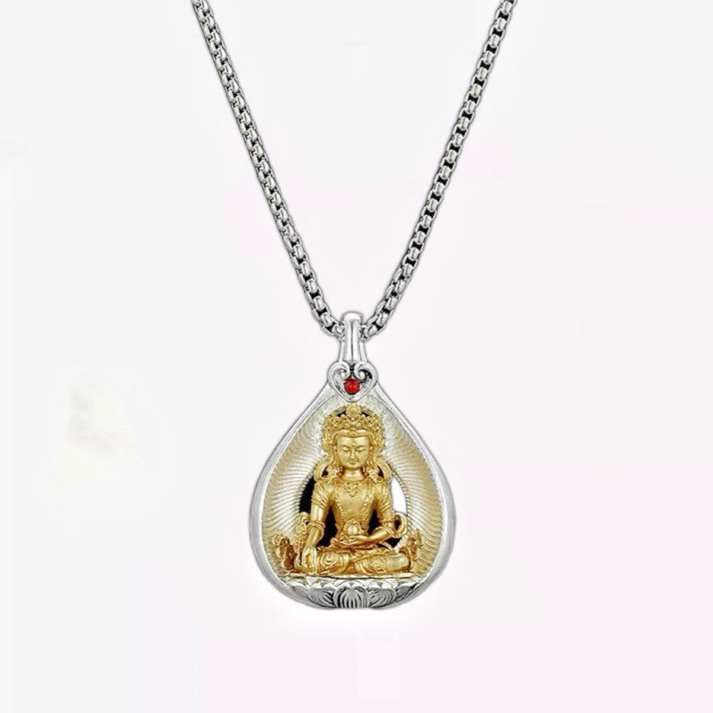 Bodhi Leaf Ksitigarbha Pendant, 'Vow of Light'