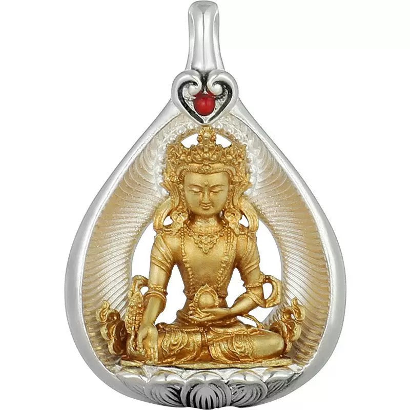 Bodhi Leaf Ksitigarbha Pendant, 'Vow of Light'