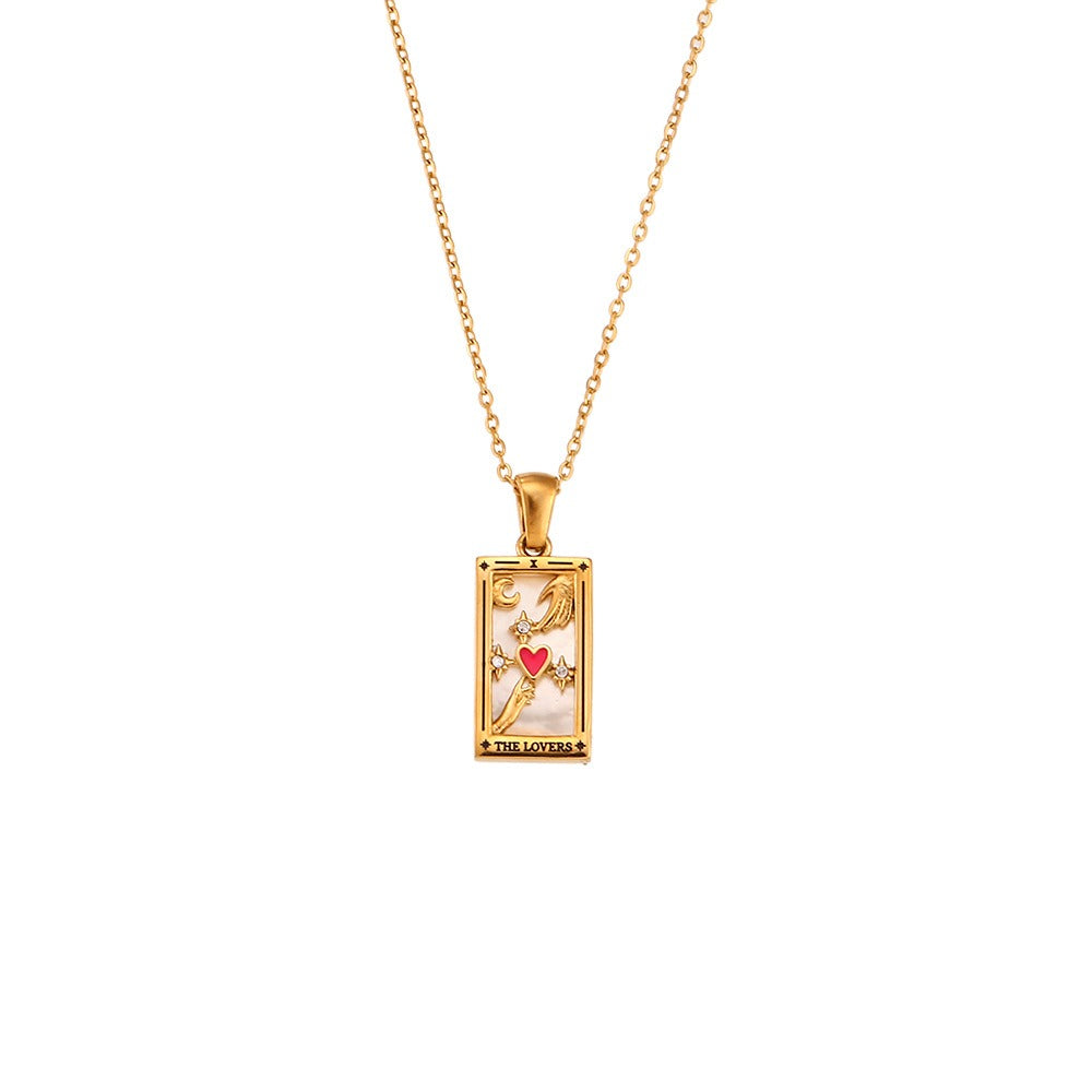 Celestial Heart Connection Necklace, 'The Lovers'