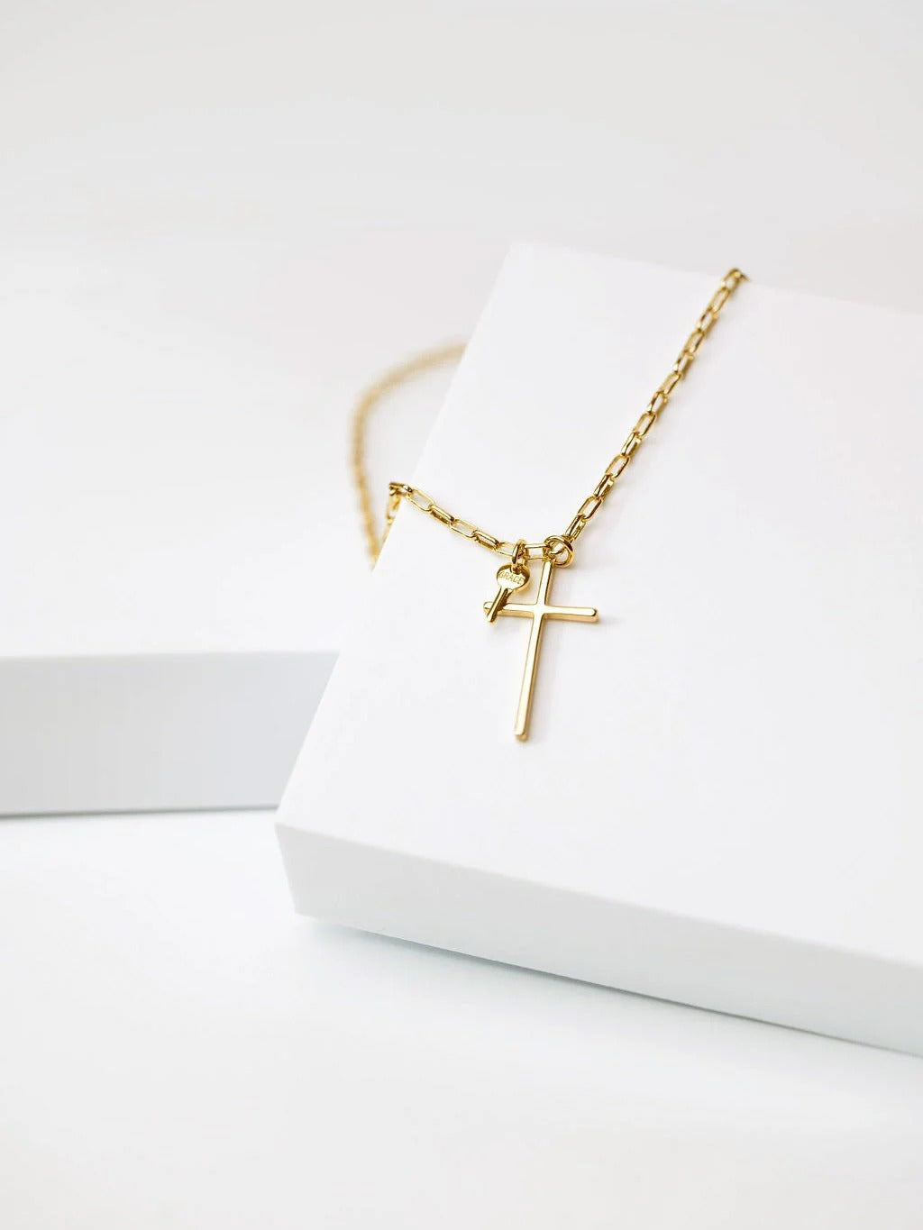 Cross & Mini Key Necklace