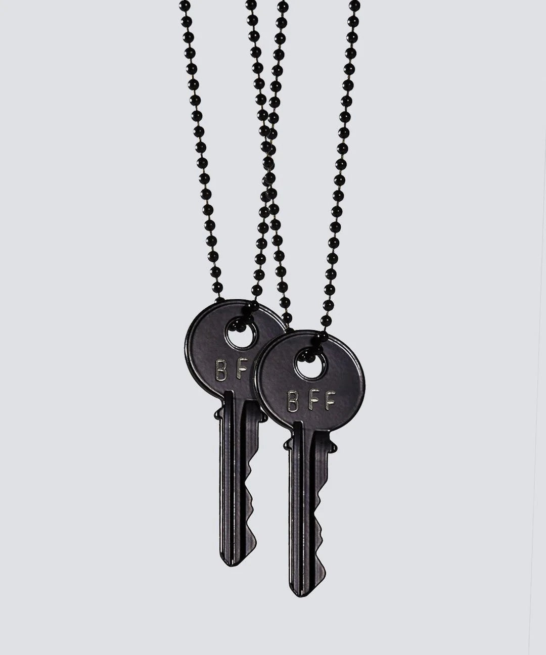 Custom Best Friend Matte Black Key Necklace Set