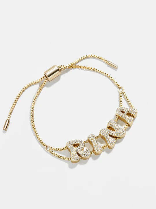 Custom Diamond-Encrusted Oversized Letter Bracelet