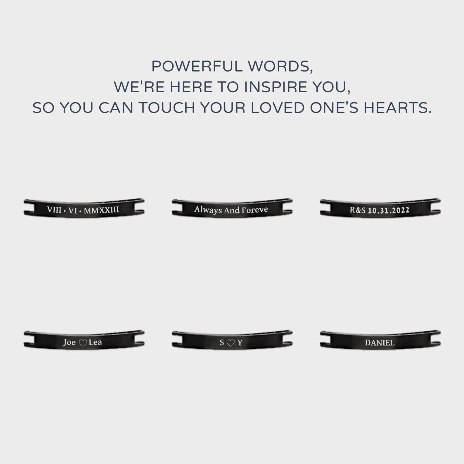 Custom Engraved Black Bar Bracelet