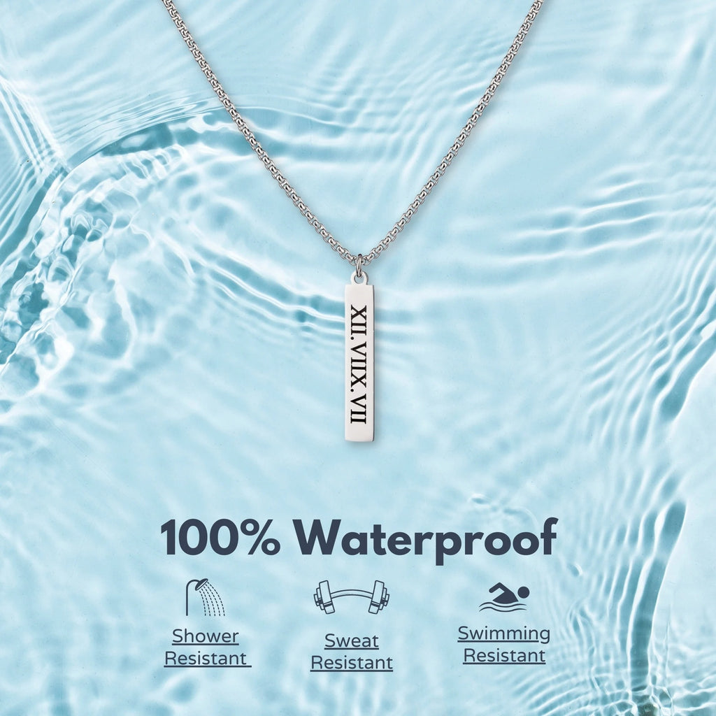 Custom Engraved Bar Pendant Necklace