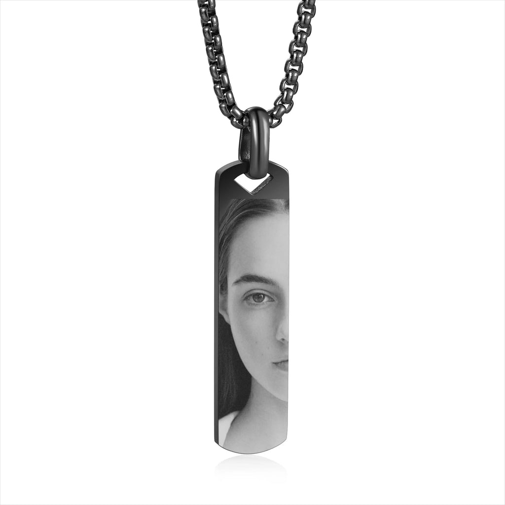 Custom Engraved Eye Photo Necklace