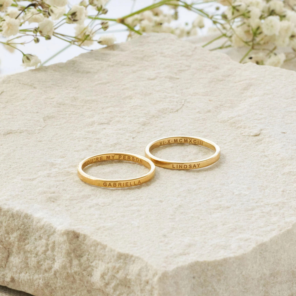 Custom Engraved Skinny Band Ring