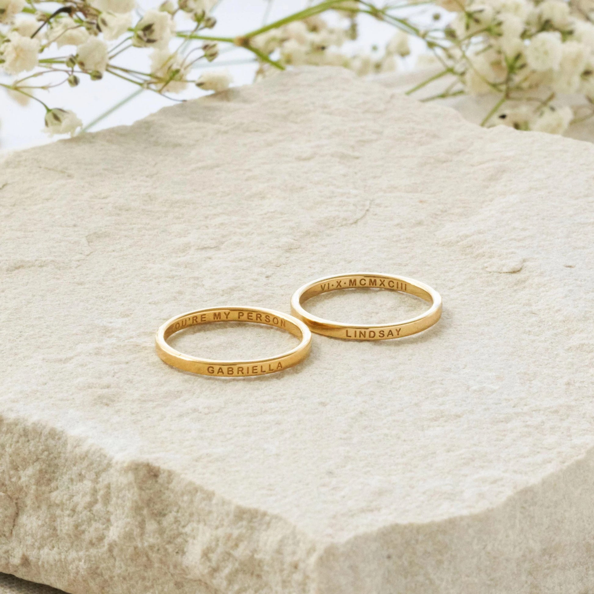 Custom Engraved Skinny Band Ring