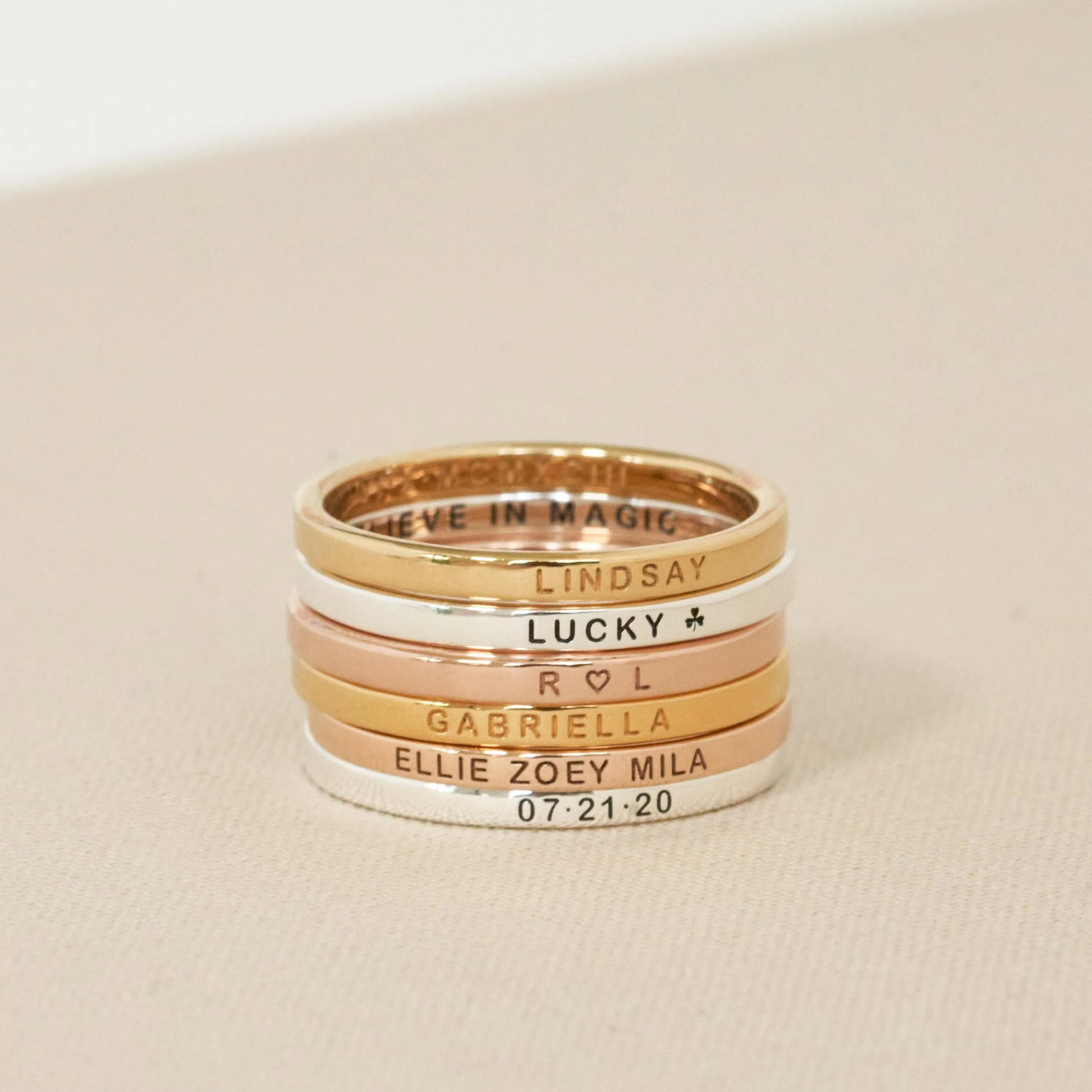 Custom Engraved Skinny Band Ring