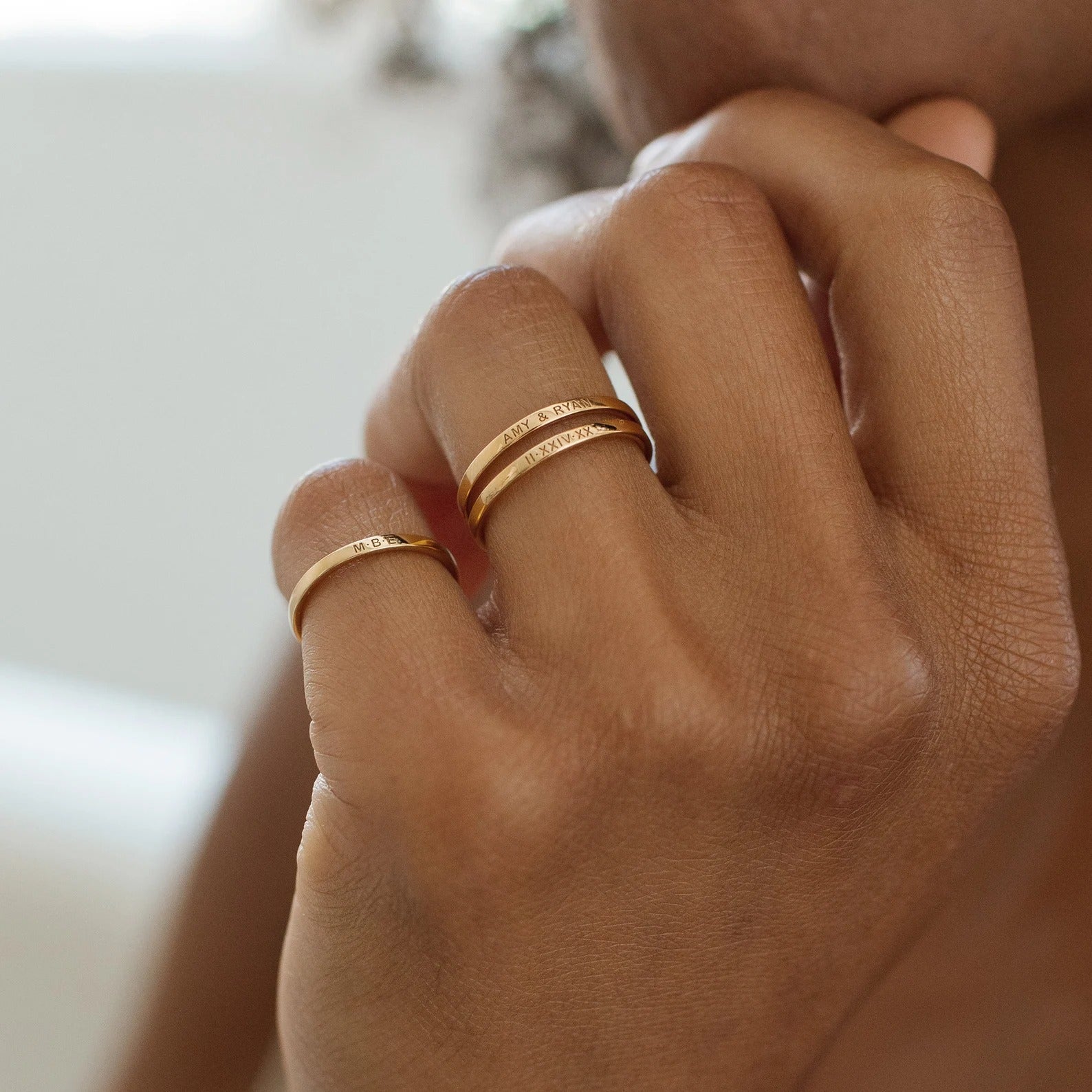 Custom Engraved Skinny Band Ring