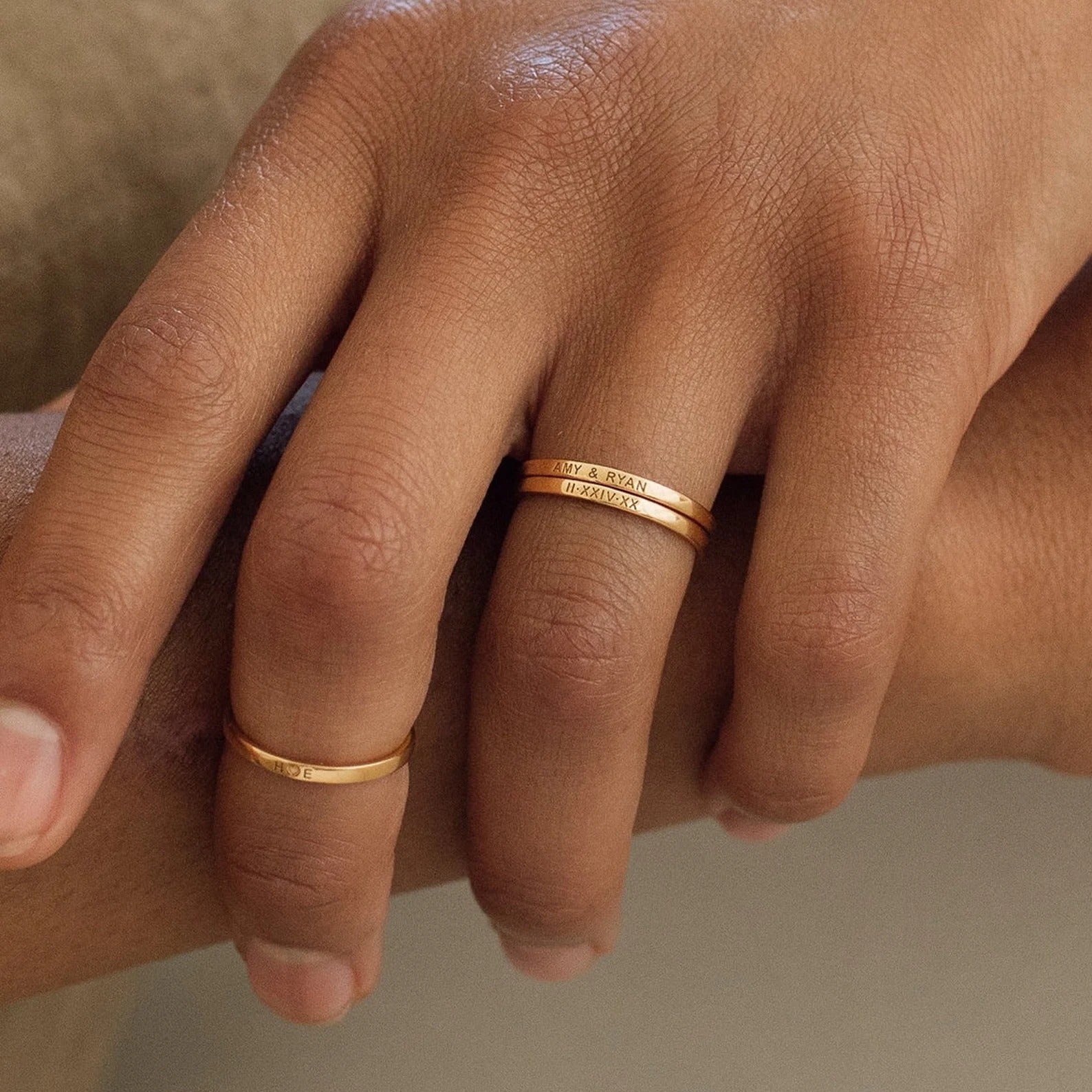 Custom Engraved Skinny Band Ring