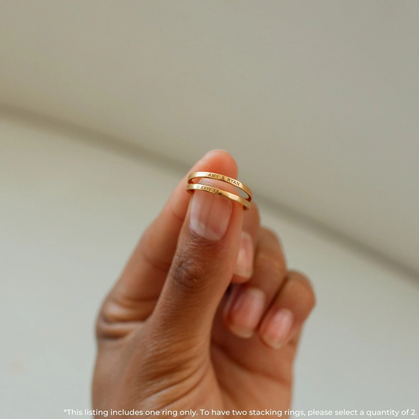 Custom Engraved Skinny Band Ring