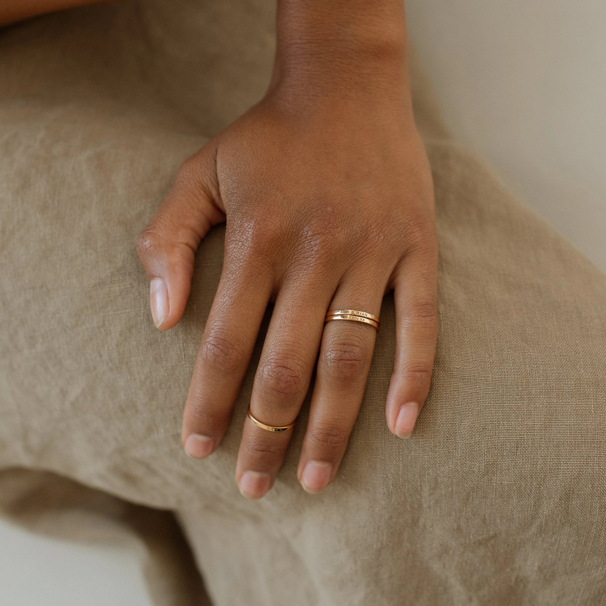 Custom Engraved Skinny Band Ring