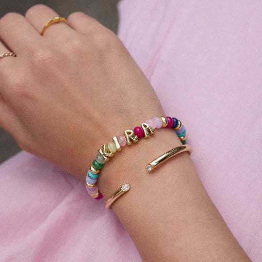 Custom Gemstone Letter Bracelet