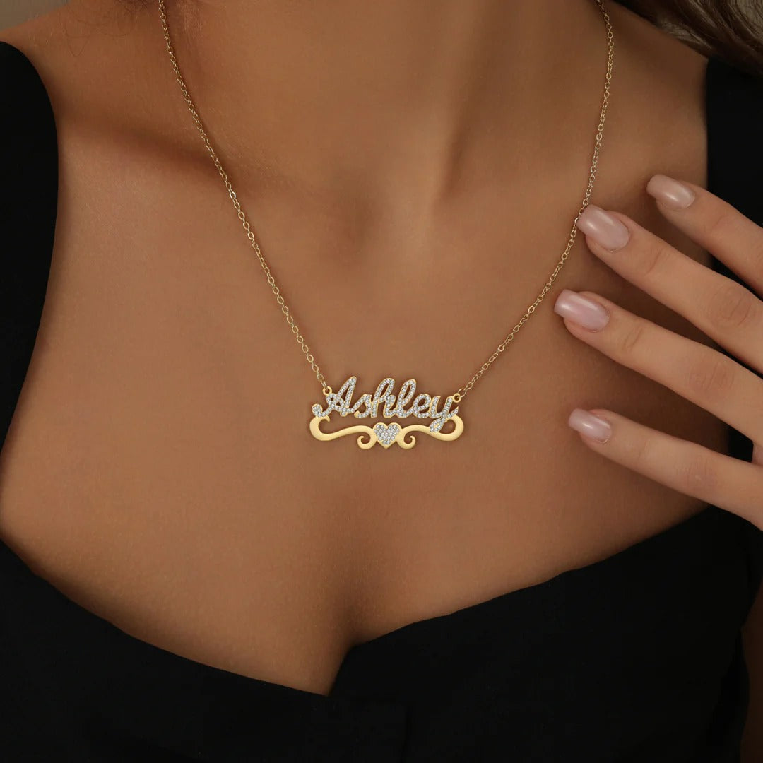 Custom Heart Name Necklace