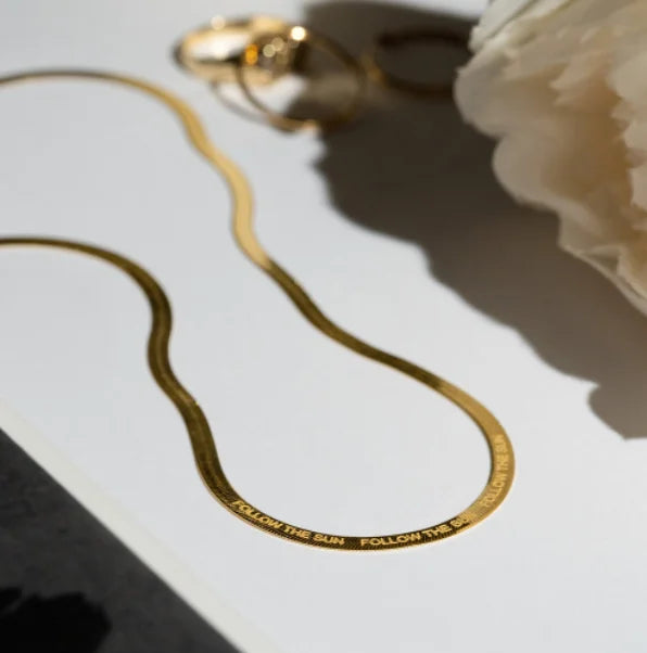 Custom Name Snake Chain Necklace - Personalized Letter & Date Engraving