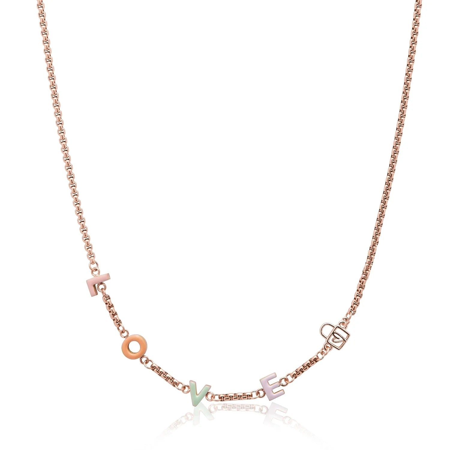 Custom Silver Enamel Name Necklace