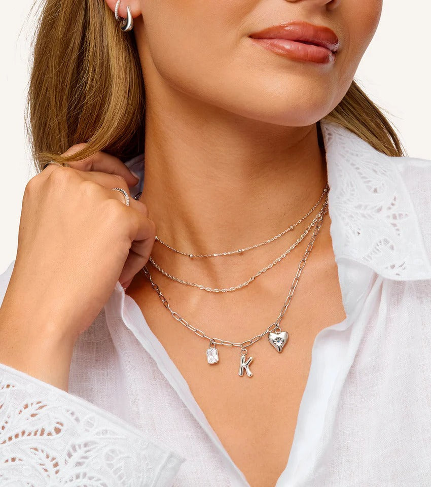 Custom Silver Ocean Charm Necklace