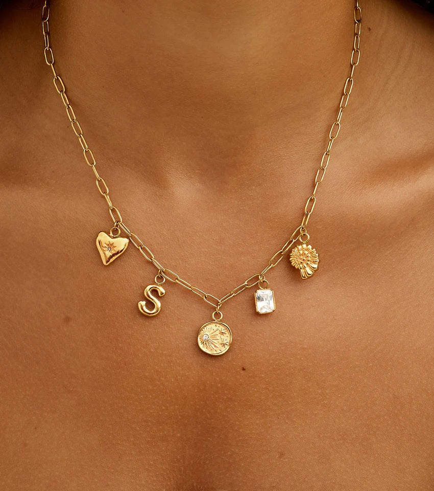 Custom Silver Ocean Charm Necklace