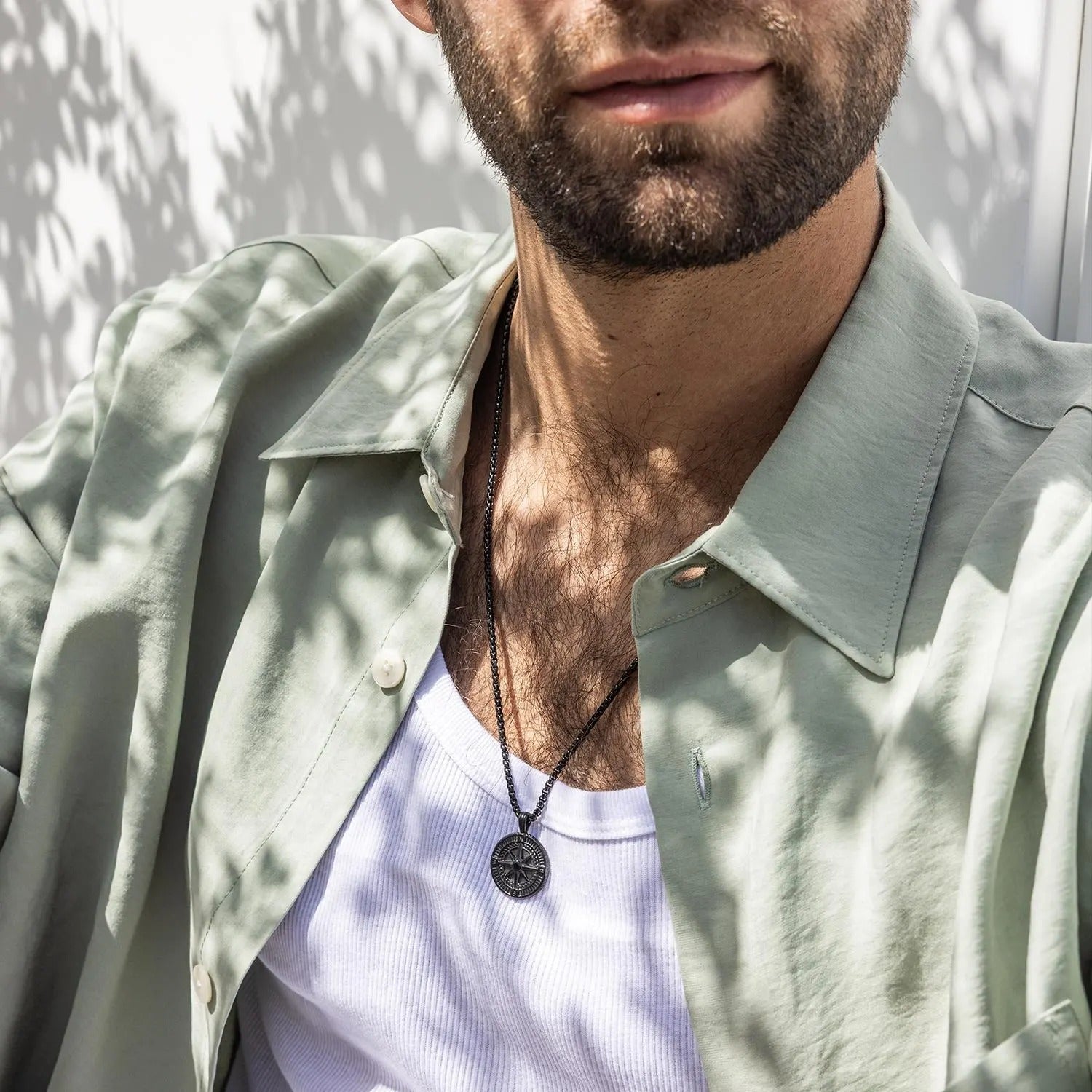 Customized Men's Compass Necklace