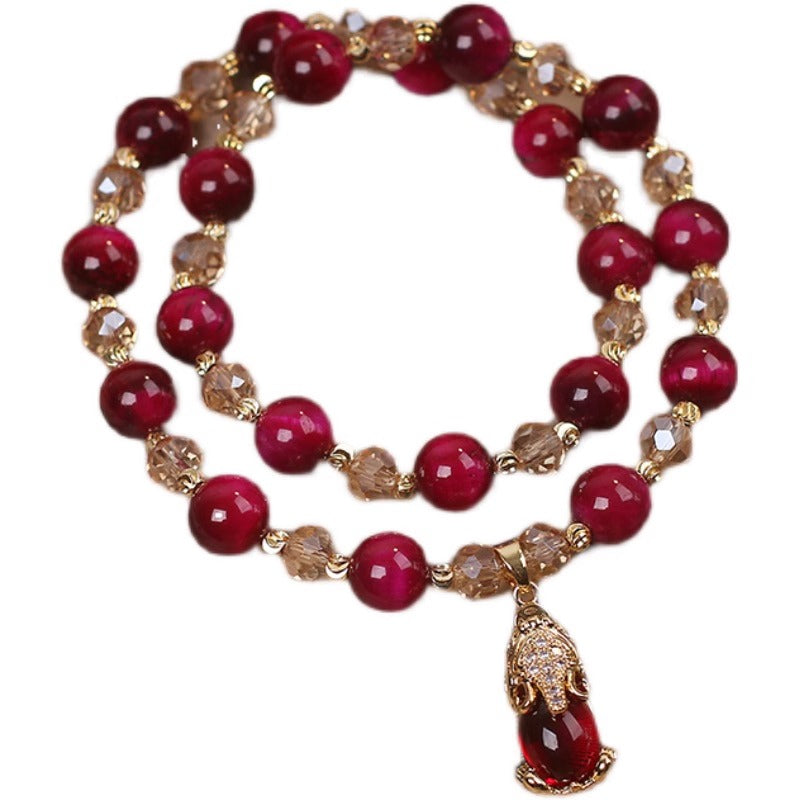 Double Tiger’s Eye Pixiu Bracelet, 'Fortune Magne'