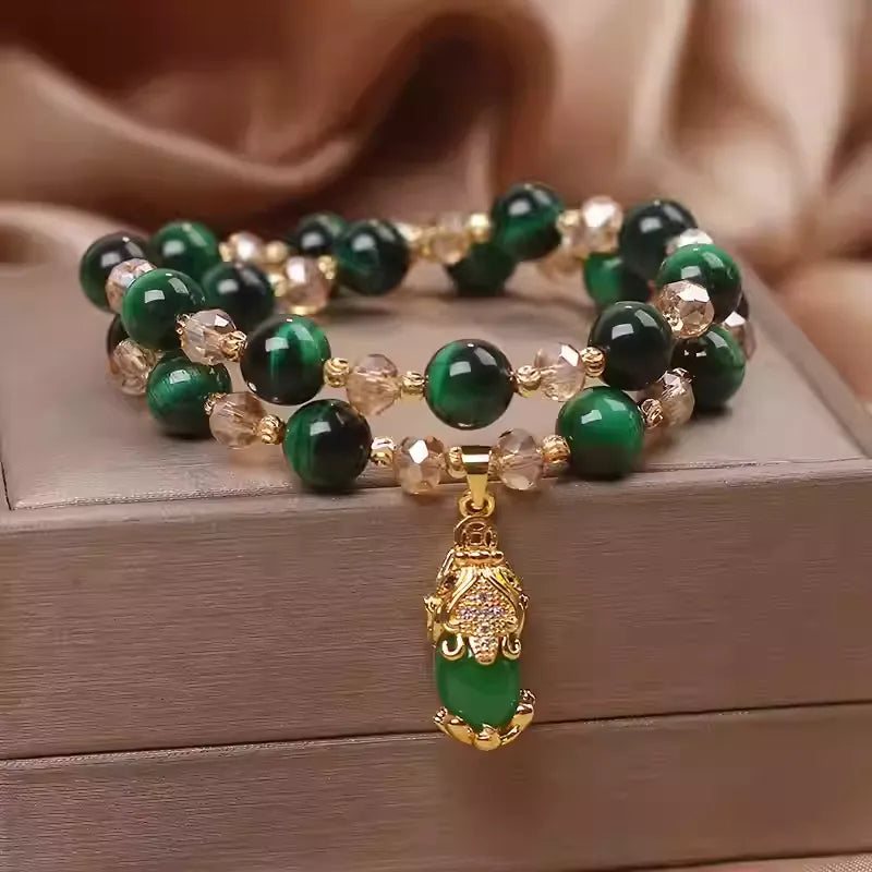 Double Tiger’s Eye Pixiu Bracelet, 'Fortune Magne'