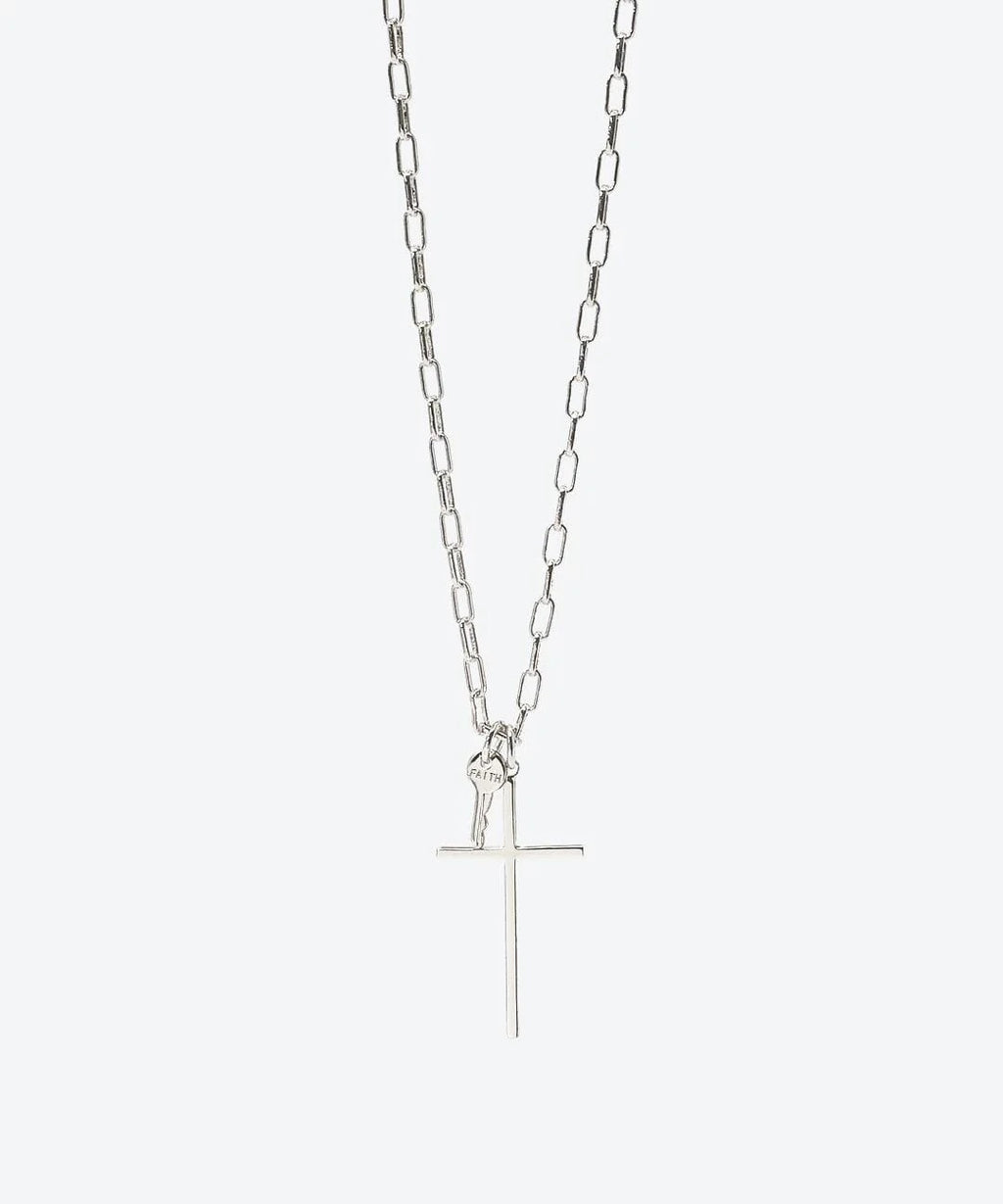 Cross & Mini Key Necklace